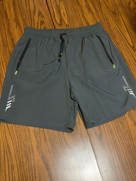 Other - New Men's Gray Active Performance Shorts with Reflective Detail